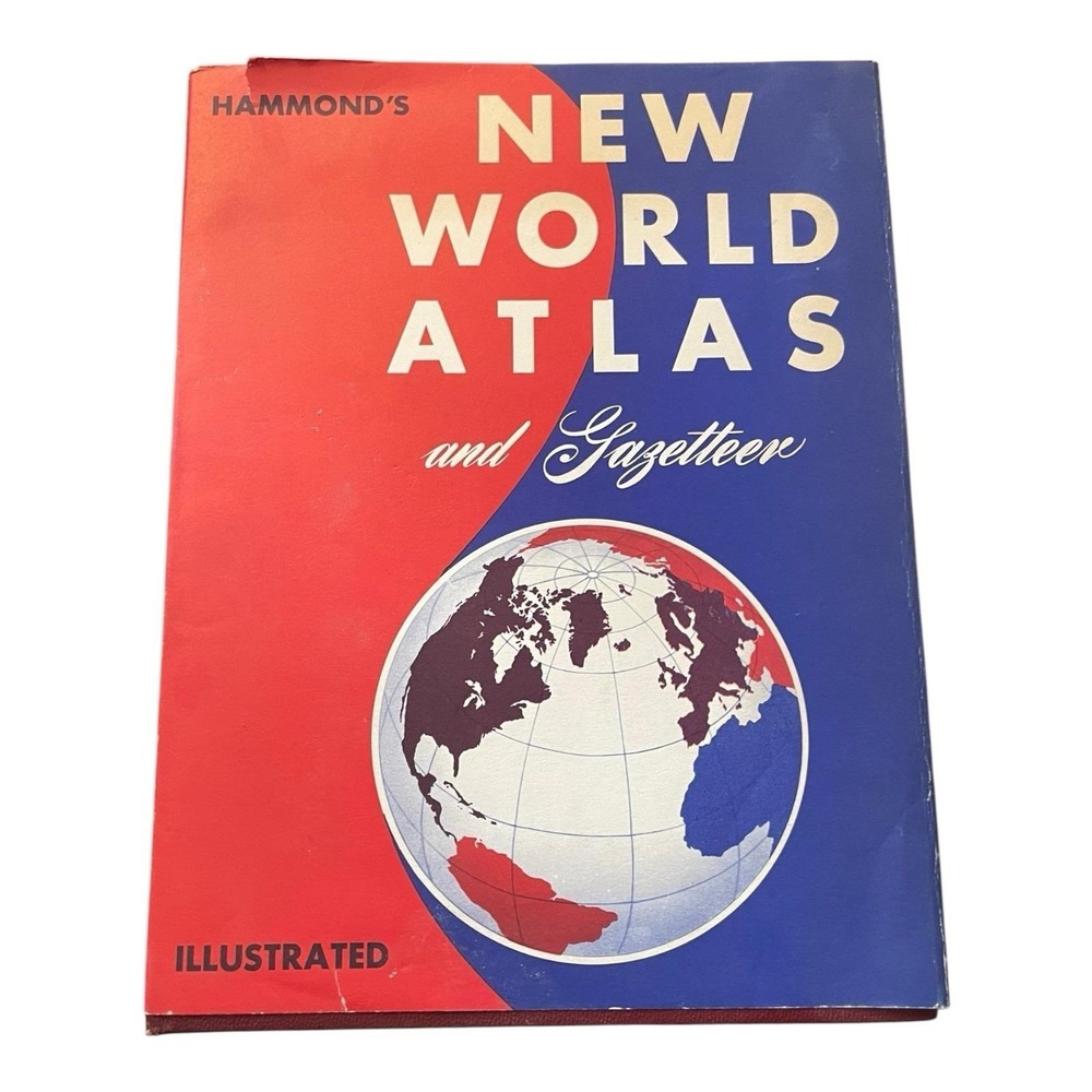 1955 Hammond's New World Atlas and Gazetteer Book